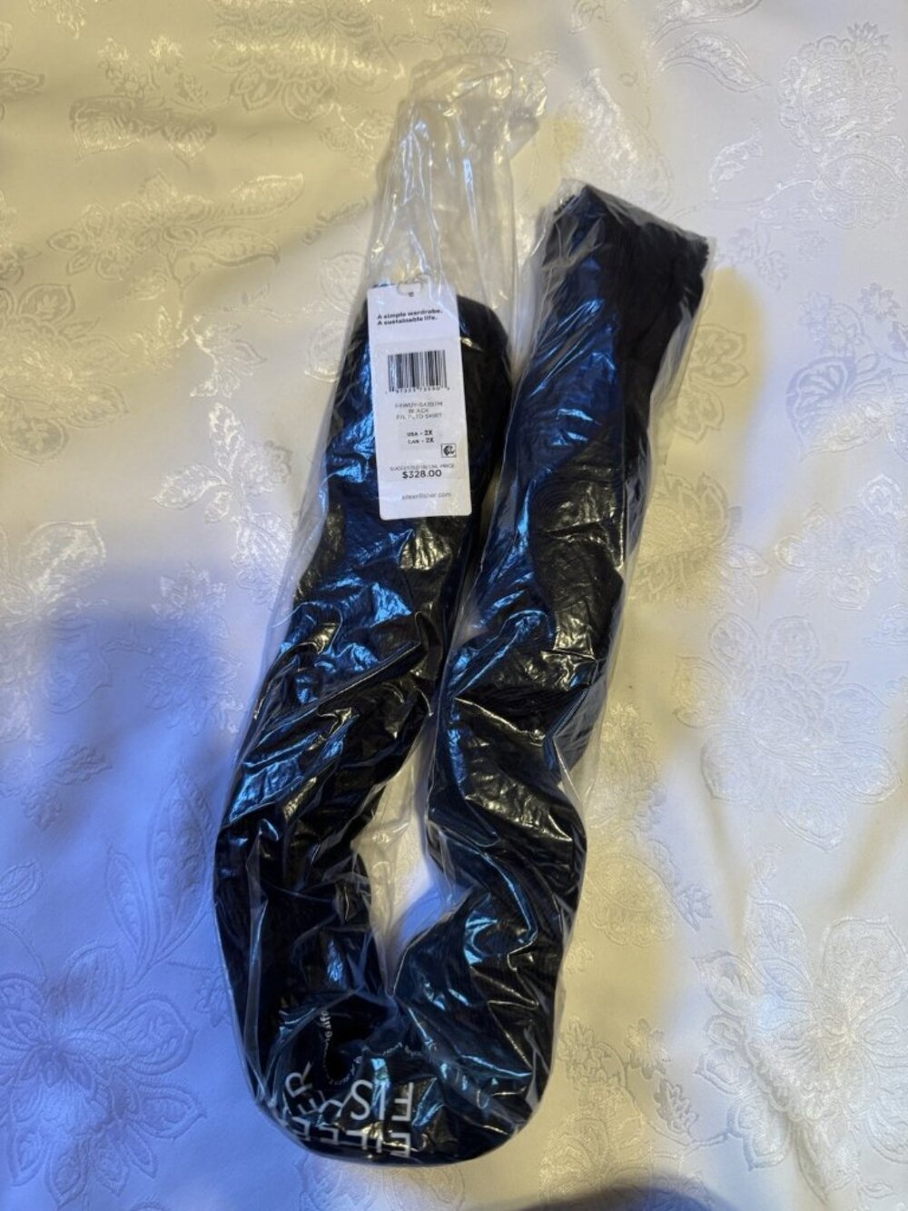 Eileen Fisher Size 2X Silk Wool Pleated Pull On Maxi Skirt Black NIP NEW $328 - Picture 8 of 9